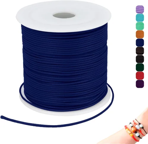 Miniatura 33 de CAMAL Cuerda de cera de 0.069 pulgadas para hacer pulseras, hilo encerado de 23 yardas para joyería y pulsera, cordón encerado para manualidades