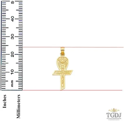 Miniatura 2 de Colgante de cruz religiosa religiosa de oro amarillo de 14 quilates más
