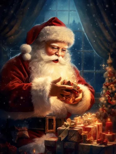 Miniatura 9 de Reofrey Kits de pintura de diamantes para adultos, Papá Noel, arte de diamantes de imitación redondos de Navidad, lienzo bordado de punto de cruz