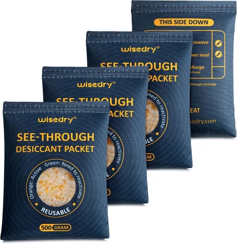 Miniatura 14 de wisedry Paquetes de gel de sílice recargables de 0.71 oz [12 paquetes] para microondas que se reactivan rápidamente en paquetes desecantes