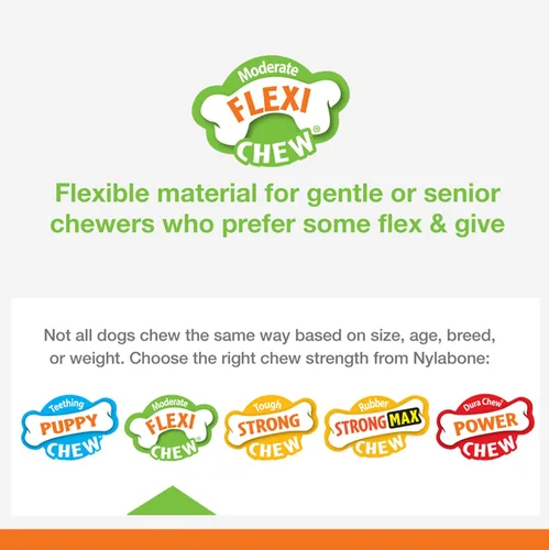 Miniatura 3 de Nylabone Flex Moderate - Juguete masticable para perros de pollo medianolobo (1 unidad)