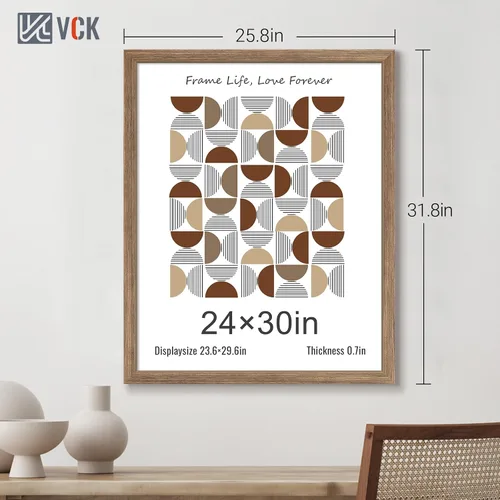 Miniatura 18 de VCK Marcos para póster de madera maciza de 22.375 x 34 pulgadas, marco de fotos A1 negro con montaje en pared, paquete de 3