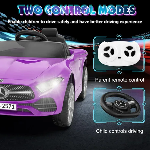 Miniatura 2 de Auto de paseo para niños de 12 V con control remoto de 2.4 G, automóvil eléctrico alimentado por batería, puertas dobles, cinturón de seguridad, luz