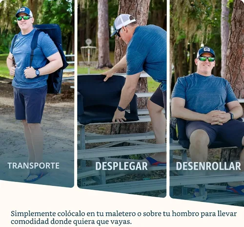 Miniatura 4 de Alpcour Asiento plegable para estadio – Silla de apoyo para adultos amplios reclinables de lujo para adultos para blanqueadores – Mejor extra grueso