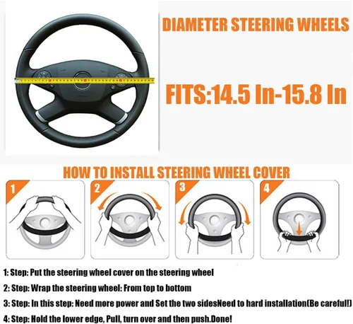 Miniatura 2 de Funda para volante Bittwee, protector de volante de silicona para coche, cubiertas antideslizantes y sin olor para volante, universal de 14-15