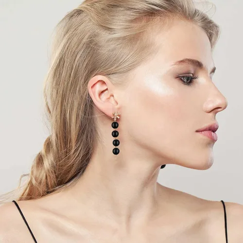 Miniatura 6 de Ecally 300 cuentas de ónice negro mate natural ágata negra cuentas redondas de ónice esmerilado cuentas sueltas para pulseras, collares, joyas