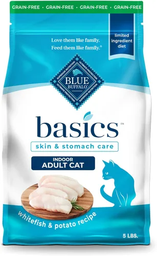 Miniatura 14 de Blue Buffalo Basics - Alimento seco para gatos sin granos, cuidado de la piel y el estómago, dieta de ingredientes limitados para gatos