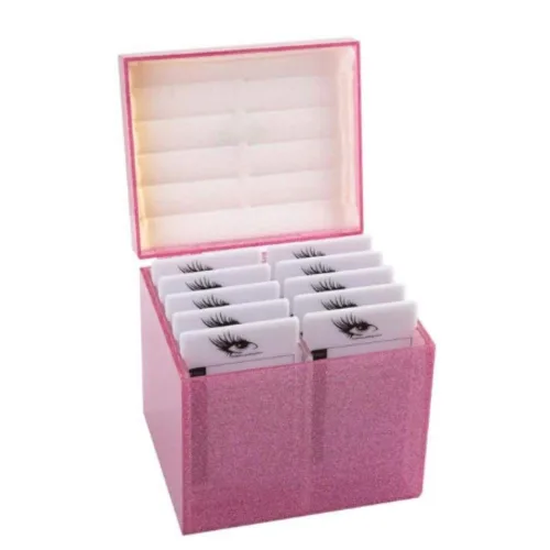 Miniatura 8 de Caja de almacenamiento de pestañas acrílicas de 10 capas, herramienta de extensión para pestañas, organizador de maquillaje, soporte para palés