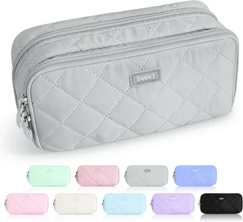 Miniatura 18 de Sooez Estuche grande para lápices, bolsa para lápices extra grande con 8 compartimentos, bolsa para bolígrafos de apertura amplia, organizador