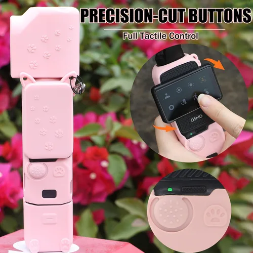 Miniatura 6 de PCTC Pocket 3 Funda protectora de silicona resistente a los arañazos, a prueba de golpes, piel de cuerpo completo con protector de lente, diseño