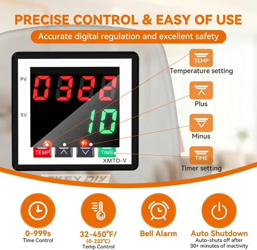 Miniatura 3 de AKEYDIY Prensa de calor de 15 x 15 pulgadas, prensa digital de camisas que se calienta rápido y uniforme, prensa de calor profesional extraíble