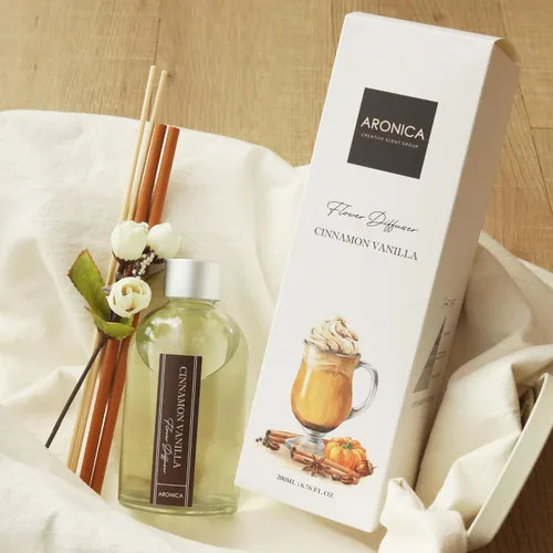 Miniatura 2 de Aronica Difusor de Aroma de Canela para Cocina, Decoraciones de Oficina, Aroma de Vainilla y Canela, Difusor de Varillas de Flores, Aroma en Canela