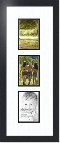 Miniatura 261 de ArtToFrames Marco de fotos tipo collage con estera doble con 3 aberturas de 5x7 y marco negro satinado Uva