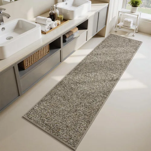 Miniatura 13 de PADOOR Tapetes de baño finos, trenzados para baño, tapetes de baño con parte trasera de goma antideslizante, lavables a máquina y de secado rápido