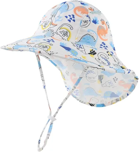 Miniatura 46 de Sombrero de verano para niños pequeños con solapa para el cuello, impermeable, sombrero de natación para niños, protección UV, sombrero de playa