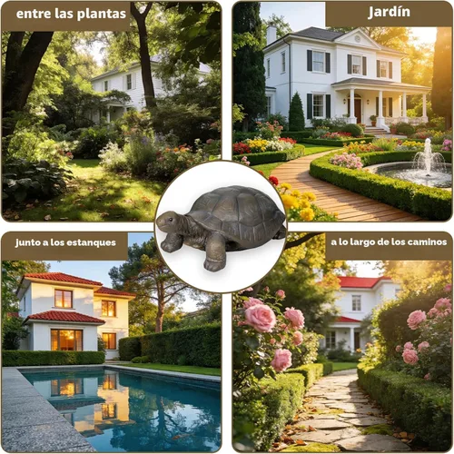 Miniatura 4 de SKYFIRE Estatuas de tortuga para jardín, figuras de hormigón reforzado con fibra de 29.5 x 15.7 x 11.8 pies, esculturas de jardín y decoración