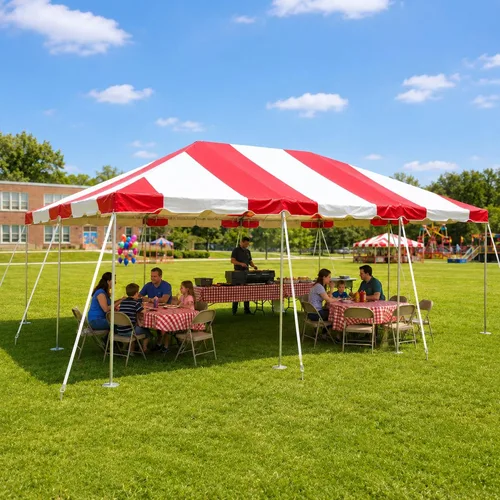 Miniatura 26 de Party Tents Direct Carpa para Fiesta de 20x30 - Marco de Acero - Gazebo al Aire Libre, Pabellón, Sombrilla para Sol, Refugio para Acampada - Verde