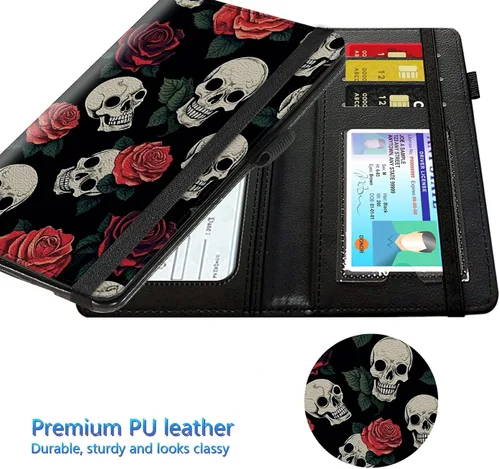 Miniatura 99 de Funda para chequera para hombres y mujeres, cartera de cuero RFID con ranuras para tarjetas de crédito, soporte de cheques duplicados personales