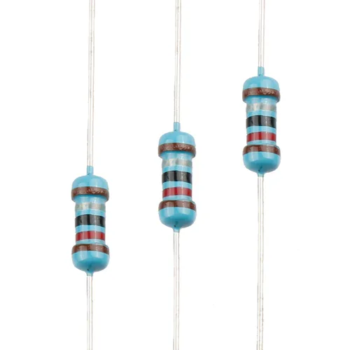 Miniatura 60 de 100pcs 1 ohm Resistor 1/4w (0.25 W) Resistencia fija de película metálica de tolerancia ±1%, múltiples valores de resistencia opcional