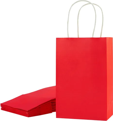Miniatura 10 de SUNCOLOR Paquete de 24 bolsas de regalo amarillas con asas – Bolsas de 8" para regalos de fiesta, cumpleaños, Pascua y ocasiones especiales Amarillo
