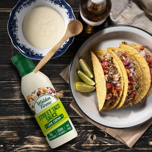 Miniatura 3 de Walden Farms Street Taco Sauce Lime Cream - Sin calorías, sin gluten, baja en carbohidratos, apta para dieta cetogénica, sin azúcar, sabor a crema