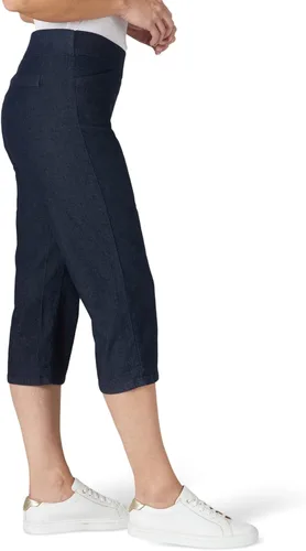 Miniatura 2 de Pantalones capri para mujer, elegantes, clásicos, de ajuste fácil, y cintura elástica.