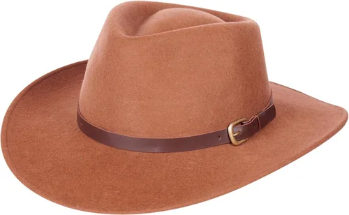 Miniatura 14 de Melbourne - Sombrero de fieltro de lana para mujeres/hombres, sombrero de vaquero con lágrima aplastable, sombrero de invierno y otoño Sombrero