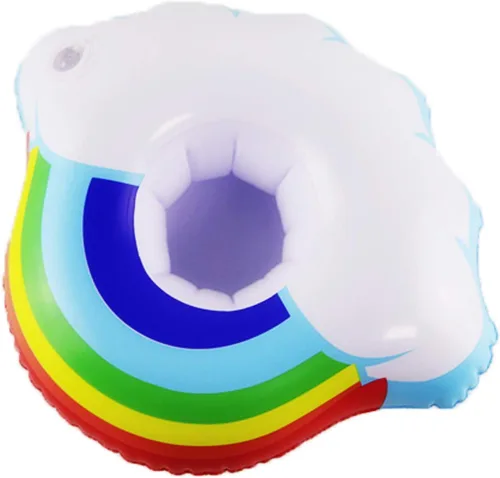 Miniatura 5 de Soportes de bebidas flotantes para piscina, inflables para bebidas, posavasos con mini bomba de aire Multicolor