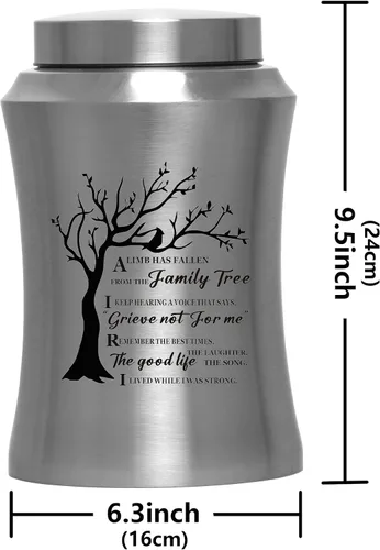 Miniatura 3 de Urna decorativa de cremación para cenizas humanas, grande de hasta 220 libras, urna funeraria decorativa de memoria grande para cenizas masculinas