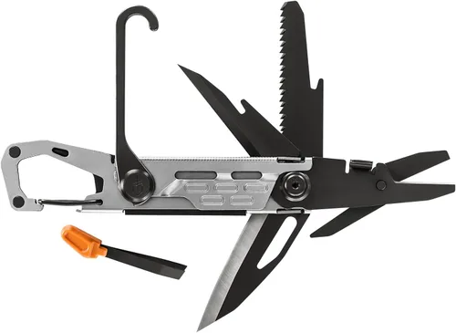 Miniatura 3 de Gerber Gear Stake Out 11 en 1 multiherramienta, hoja de borde liso de 2.2 pulgadas, extractor de estacas de tienda, transporte de mosquetón,
