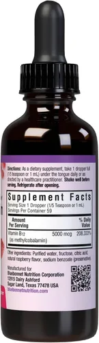 Miniatura 7 de BlueBonnet Nutrition Liquid Cellular Active Meticobalamina, frambuesa, 2 onzas líquidas (paquete de 1)