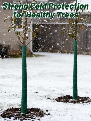 Miniatura 7 de ANPHSIN Protector de árbol para protección contra la congelación en invierno, 65 pies x 2 piezas, protector de corteza de tronco transpirable