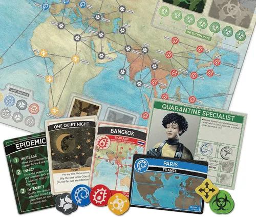 Miniatura 4 de Juego de mesa Pandemic Edición 10º Aniversario, edición limitada estilo vintage con caja de metal personalizada. Juego cooperativo para niños