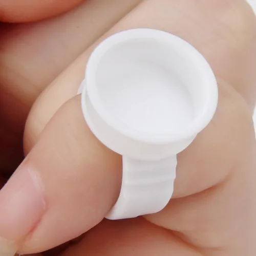 Miniatura 11 de 100 unids Microblading Pigmento Pegamento Anillos Tatuaje Tinta Titular Para Pestañas Anillos de Extensión Diámetro: 0.551 in