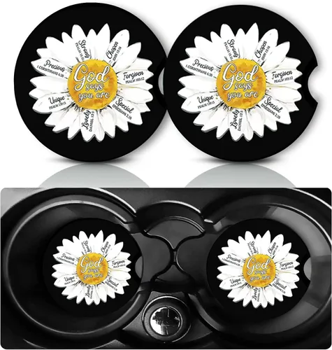 Miniatura 10 de Paquete de 2 portavasos de automóvil de libélula de 2.75 pulgadas, tamaño universal, antideslizante, alfombrilla de goma antideslizante, regalos
