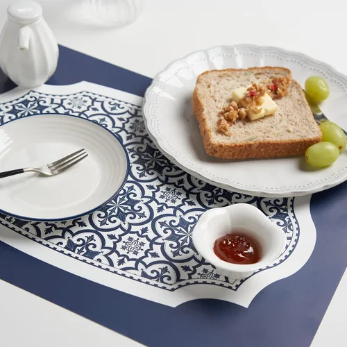 Miniatura 3 de GAK. Manteles individuales de papel impermeables Juego de 6 manteles individuales desechables para mesa de comedor Elegantes manteles