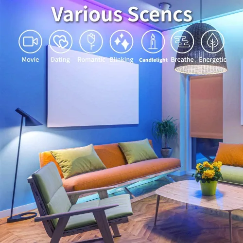 Miniatura 7 de Avatar Controls Luces LED Alexa de 9.8 pies compatibles con sincronización de música, tira de luces LED regulables que funcionan con Google