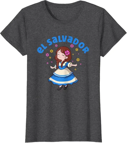 Miniatura 4 de Camiseta de mujer hispana con bandera salvadoreña de El Salvador Orgullosa, Negro