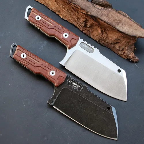 Miniatura 7 de Cuchillo de táctica de alta resistencia, hoja fija de espiga completa, mango de lino de acero Sleipner, para caza, camping, caza