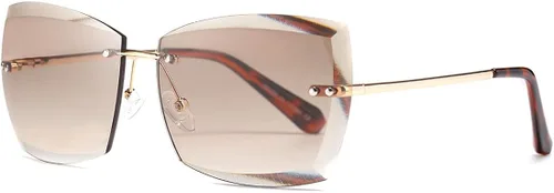Miniatura 2 de AEVOGUE - Los lentes de sol para mujer, sin bordes, lentes de corte de diamante, de tamaño grande (AE0534)