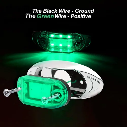 Miniatura 3 de Ourbest 6 luces LED de 12 a 24 V, sustituyen las luces de separación/marcador en muchos camiones pesados y medianos, semircamiones, también Verde