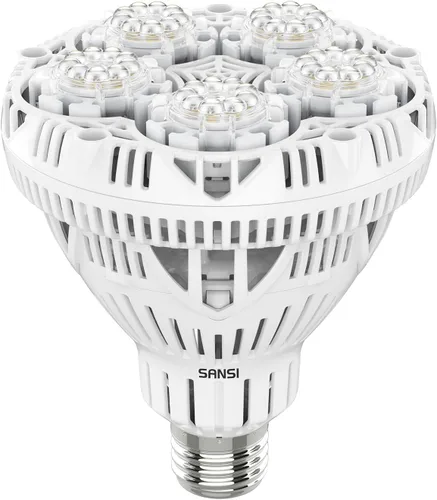 Bombilla de cultivo SANSI con tecnología COC, lámpara de 24W de espectro completo (equivalente a 300 vatios) con lente óptica para alto PPFD,