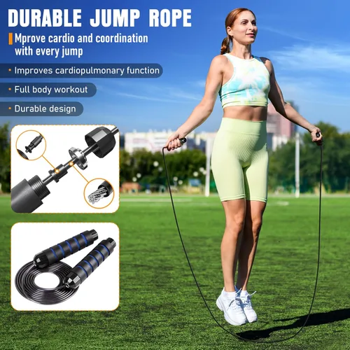 Miniatura 6 de MUROZA Agility Ladder, Agility Speed Training Equipment Set, 20ft Speed Ladder, 12 Soccer Cones, 4 Hurdles, Jump Rope, Running Parachute, Soccer Azul
