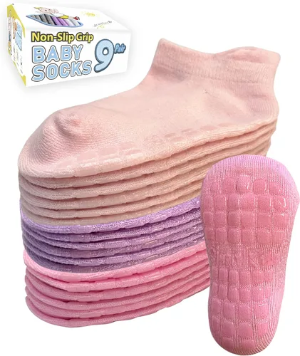 Miniatura 10 de Simply Kids Calcetines tobilleros antideslizantes para bebé, agarre superior, algodón suave, para niñas y niños activos (de 0 a 7 años)