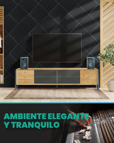 Miniatura 4 de Paquete de 50 paneles de espuma a prueba de sonido para paredes, 2 paneles de espuma acústica de 12 x 12 pulgadas, paneles acústicos de alta
