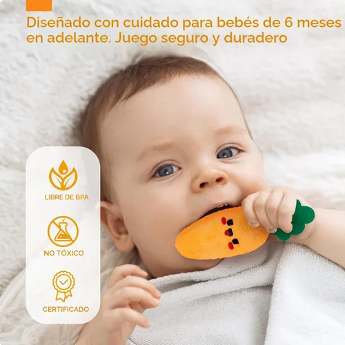 Miniatura 6 de hahaland Juguetes para bebés de 6 a 12 meses – Frutas Verduras Jardín Planta Granja Peluche 6 Month Old Montessori Sensory Toys Carrot Flower with