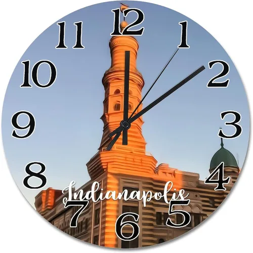 Miniatura 29 de Reloj de pared con paisaje urbano de Nueva York, Estados Unidos, reloj de pared grande de viaje, funciona con pilas, 9 pulgadas, silencioso