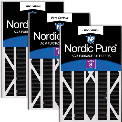 Nordic Pure Air Bear Cub 16 x 25 x 3 (tamaño real: 15 13/16 x 24 5/16 x 3) Filtros de aire Merv 8 de repuesto para reducción de olores de carbono,