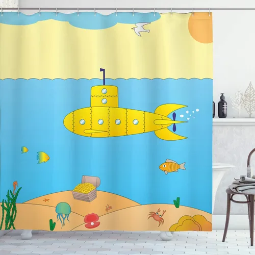 Miniatura 22 de Pingüino Shadow Fun cortina de ducha de tela con ganchos 69 x 70 pulgadas Azul pálido rosa pálido