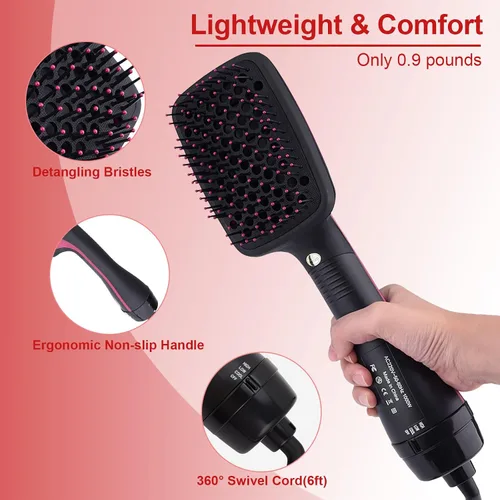 Miniatura 6 de Cepillo Secador Alisador, Desenredante Alisado Suavizante en Un Solo Paso, Reduce el Encrespamiento y Da Más Brillo para Cabello Liso y Recto
